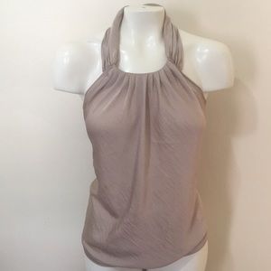 Silk-like halter blouse